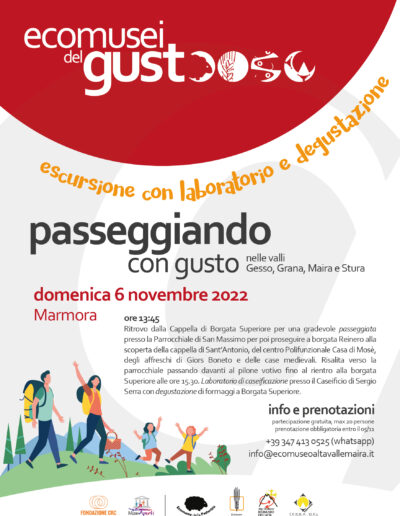 « PASSEGGIANDO CON GUSTO » domenica 6 novembre 2022 a Marmora
