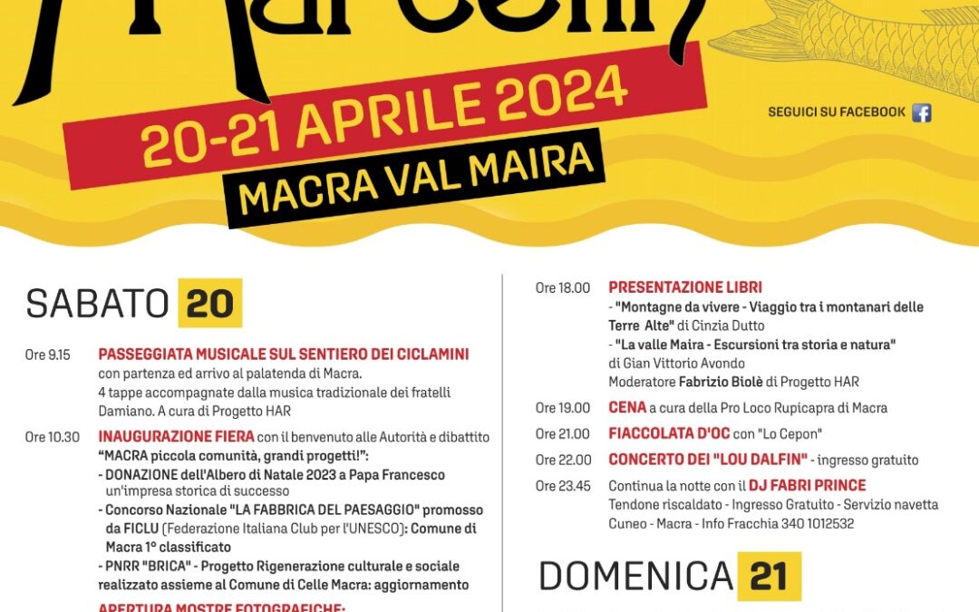 Torna la FIERA DI SANT MARCELIN a Macra dal 20 al 21 aprile