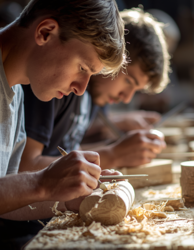 Corso di Intaglio per giovani a Celle di Macra il 18-19-20 del Progetto RiattivaMenti