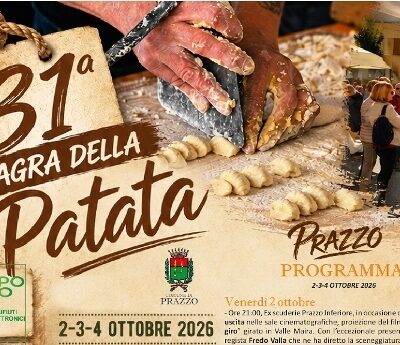 Torna la 31° Edizione della SAGRA DELLA PATATA  a Prazzo il 2-3-4 ottobre 2026